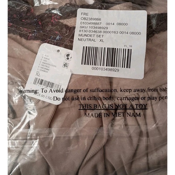 Free People Mundet Mini Skirt Set Smooth Stone XL NWT boho chic‎ two piece - Picture 6 of 8